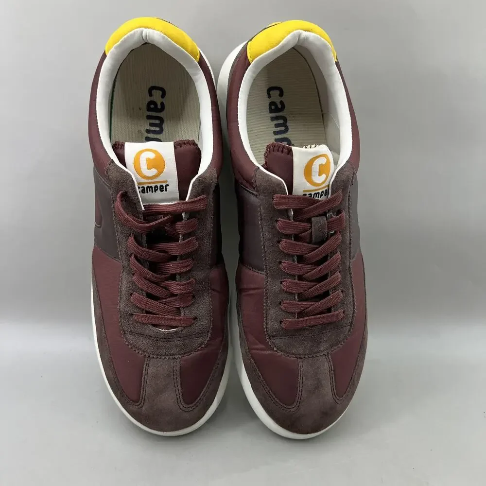 CAMPER Pelotas XLite Shoes Men Size 11 US, 44 EU Burgundy Comfort Low Sneakers